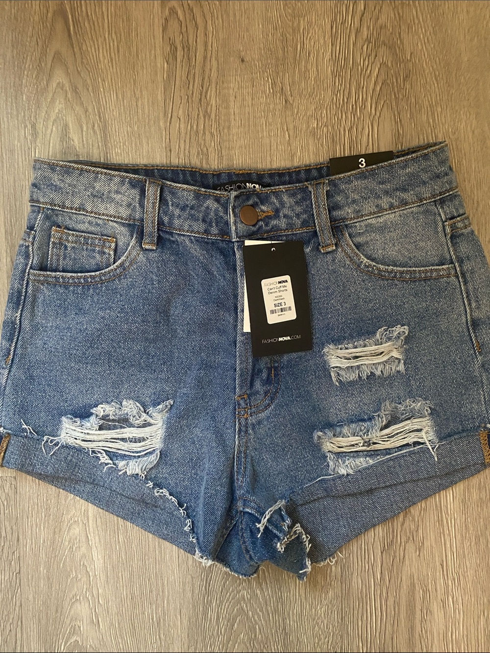 Fashion Nova Distressed Blue Jean Shorts